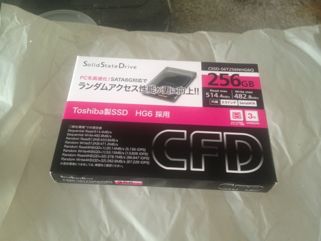 東芝製SSD 256GB 使用時間短 362時間 CFD