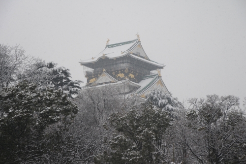 雪の大阪城